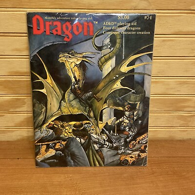 #ad Dragon Magazine issue #74 Dungeons amp; Dragons TSR w combat computer insert $19.00