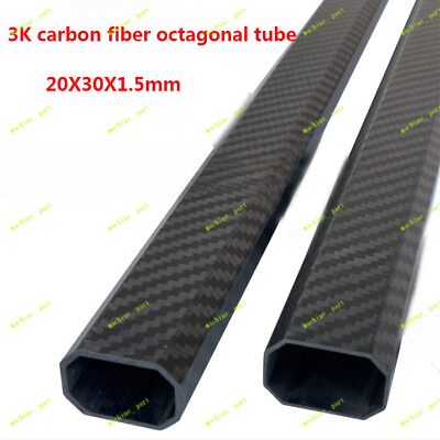#ad 2pcs 500mm 3K Carbon Fiber Octagonal Square Carbon Tube Oval Tube 20*30mm $80.31