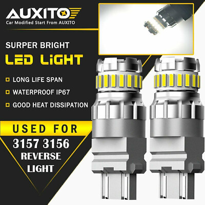 #ad 2X AUXITO 3157 3156 4157 LED Backup Tail Reverse Light Bulb White Super Bright $11.59