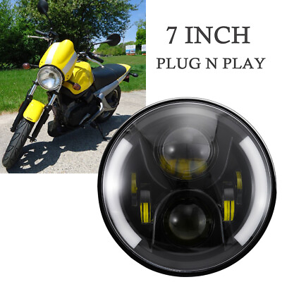 For Buell Blast X1 Motorcycle LED 7quot; Headlight Turn Signals DRL Ring Projector $69.03
