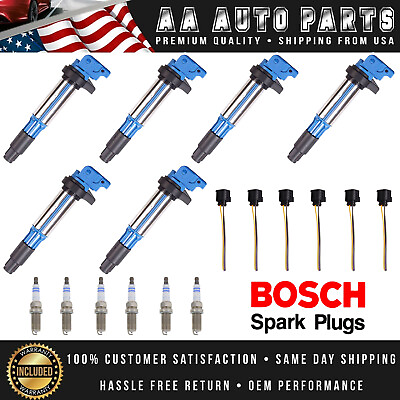 6 Performance Ignition Coil amp; Spark Plug amp; connectors for 07 13 BMW 328i 3.0L I6 $189.99
