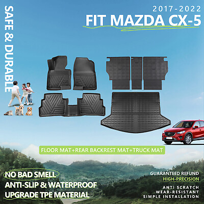 #ad For 2017 2022 Mazda CX 5 Floor Mats Cargo Mats Backrest Mats Trunk Liners TPE $79.99