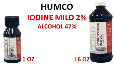 #ad #ad HUMCO2% MILD IODINE TINCTURE 1 OZ OR 16 OZ FIRST AID ANTISEPTIC $8.95