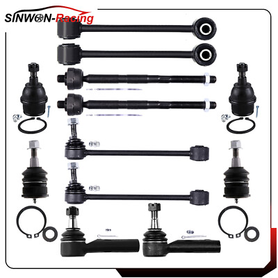 #ad Suspension 12Pcs Sway Bar Tie Rod Ball Joint Kit For 2006 2010 Jeep Commander $78.00