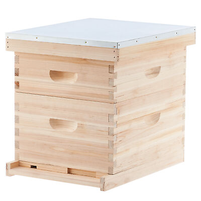 #ad Langstroth Hive Beehive Kit 20 Frame Box 10 Deep 10 Medium Frames $125.99