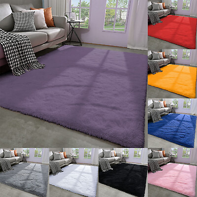 #ad Super Soft Shaggy Rugs Fluffy Carpets For Non Slip Shag Bedside Rug Many Sizes $56.99