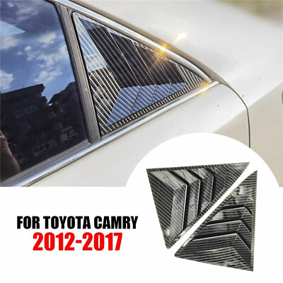 #ad Carbon Fiber Look Rear Side Window Quarter Louver Cover For 2012 17 Toyota Camry $31.89