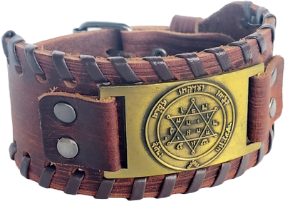 #ad New Bracelet Brown Leather israel Jewish Star of David Magen David Judaica $24.99