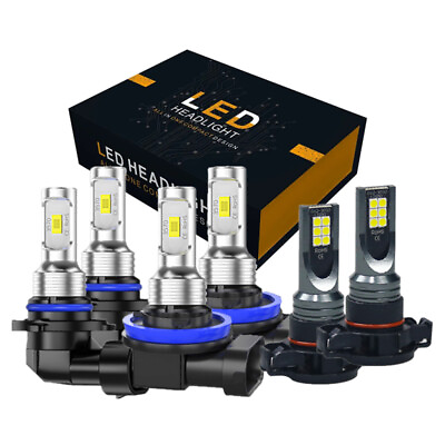 #ad For Jeep Compass 2011 2013 6000K LED Headlights Fog Bulbs Combo Kit 6x $35.99
