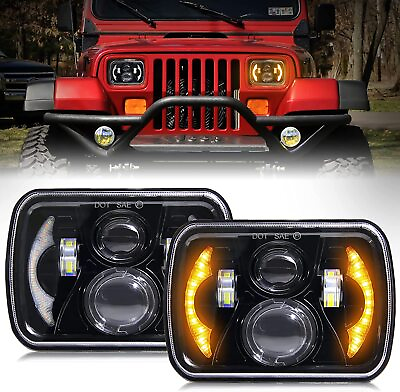 #ad Pair For Jeep Cherokee XJ 1984 2001 5x7 7x6quot; LED Headlights Sealed High Low Beam $43.90