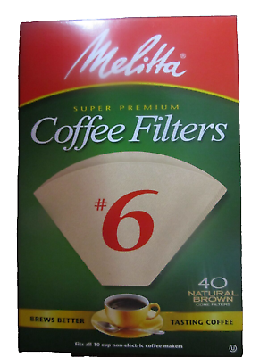 #ad Melitta Cone Coffee Filters #6 Natural Brown #626412 NEW $3.79