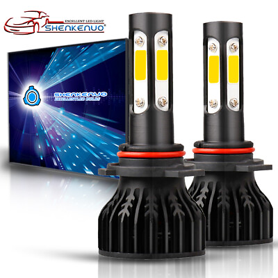 #ad 4 Side COB LED Headlight Bulb Kit 9005 HB3 40W 4000LM 6500K High Beam White Lamp $23.79