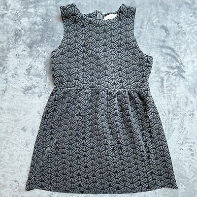 #ad Ann Taylor Loft Dress Womens 12 Gray Geometric Simple Minimalist $9.75