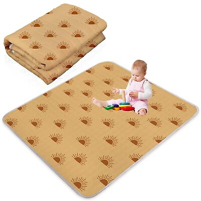 #ad Boho Sun Theme Portable Baby Play Mat 43 x 43 Inch Washable Foldable Crawling... $14.99