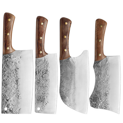 Hand Forged Kitchen Chef Knife Butcher Knife Carbon Steel Meat Cleaver Knife $31.90