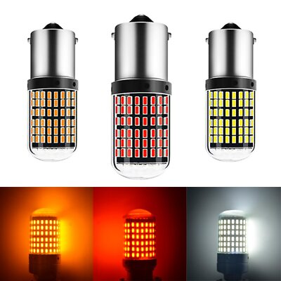 #ad 2*1156 BA15S P21W LED Bulbs 144smd LED Turn Signal Light White Red Yellow amber $7.35