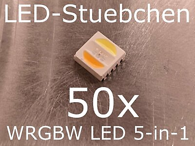 #ad 50x 5050 5 in 1 WRGBW SMD LED PLCC10 Warmweiss Kaltweiss EUR 13.90