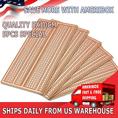 #ad US Stock 5pcs Prototype PCB Universal Bread Board 5 x 10cm Sigle Side Copper $8.95