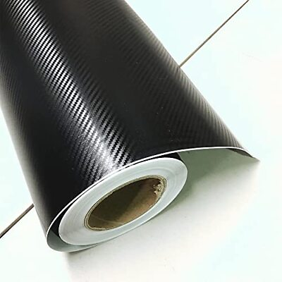 #ad #ad 3D Carbon Fiber Film Twill Weave Vinyl Sheet Roll Wrap 84quot; X 60quot; Black $47.48