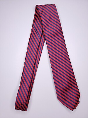 #ad Nautica Mens Formal Necktie 57quot;Lx3quot;W Red Navy Stripes Neck Tie $13.60