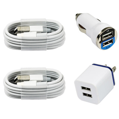 2x Fast Charging Cables Wall amp; Car Chargers for iPhone 13 12 11 X Max Plus 8 7 6 $7.15