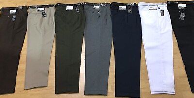 #ad MEN#x27;S PLEATED DRESS PANTS SLACKS TROUSERS BELTED CUFFED BOTTOMS MANY COLORS NEW $39.99