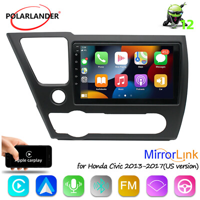 #ad 9quot;Android 12 for Honda Civic 13 17 US Car Radio Stereo Carplay GPS WiFi Rear Cam $136.66