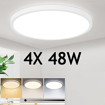 #ad 4X 48W LED Panel Ceiling Light Ultra Thin Dimmable Home Office Kitchen Fixture $69.99