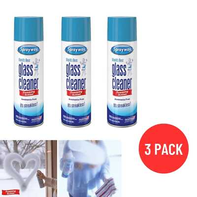 #ad Streak Free Glass Cleaner 3 Pack 23 Oz. Window and Mirror Cleaning Spray Foam $13.72