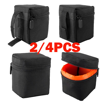 #ad 2 4x Camera Lens Bag Small Padded Protective Pouch Cover Shockproof Case US SHIP $13.78