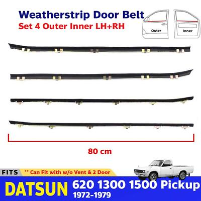 #ad Set Front Weatherstrip Door Belt Trim NO Vent LR Fits Datsun 620 Truck 1972 79 $70.90