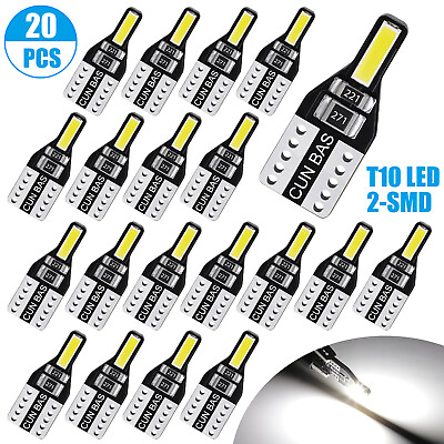 #ad 20x Super White T10 168 194 LED License Plate Light Bulbs 6000K For Ford EXV 12V $9.98