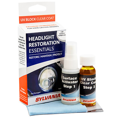 #ad SYLVANIA Headlight Restoration Essentials Kit UV Block Clear Coat 1 Fl Oz $11.75