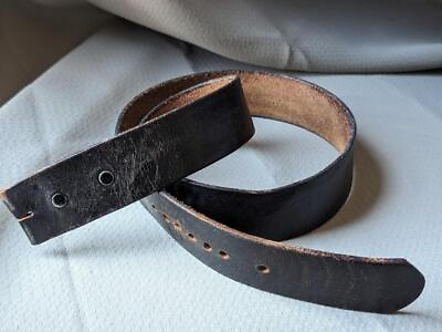 #ad vintage USA made BUFFALO LEATHER buckle belt 36 black WESTERN dakota handmade $68.95