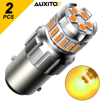 #ad 2X BA15S Amber LED Ultra Bright Signal Turn Indicator No HyperBulb CANBUS $15.09
