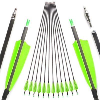 #ad SHARROW 33 inch Carbon Arrow Hunting Arrows 400 Spine with 100 Grain Removabl... $67.63
