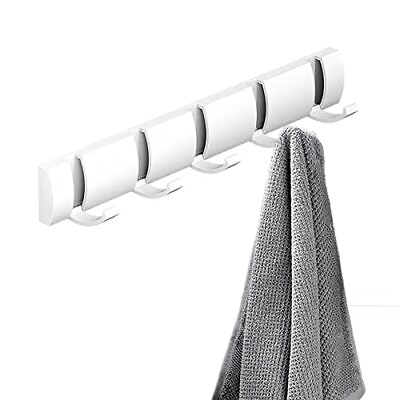 #ad Coat Rack Wall Mounted with 5 Retractable Hooks Heavy Duty Aluminum Coat Hoo $26.29