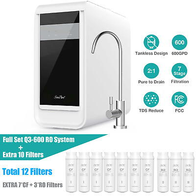 #ad SimPure Q3 600G 7 Stage Reverse Osmosis Tankless RO Water Filter System Purifier $179.99