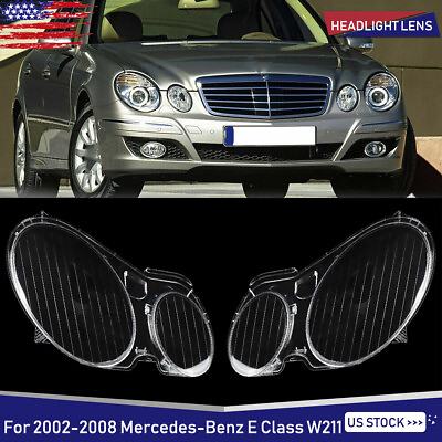 #ad For 2002 08 Mercedes Benz E Class W211 E350 E320 LeftRight Headlight Lens Cover $50.99