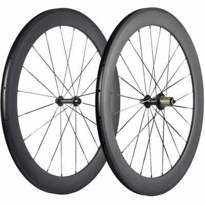 #ad Carbon Bicycle Wheels 38 50 60 88mm Road Bike Wheelset Basalt Braking Surface $623.33