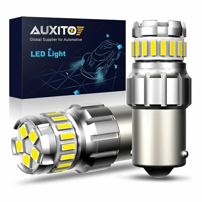 #ad AUXITO 1156 7506 Backup Brake Turn Signal LED Light Bulbs 2400LM 6500K 2X Bright $11.69