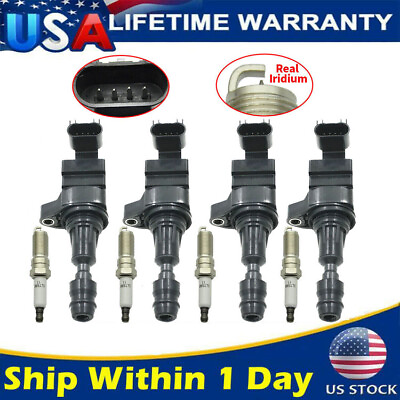 #ad #ad 4* Ignition Coil amp;Spark Plug UF491 For Chevy Equinox Buick Regal Saturn GMC 2.4L $54.04