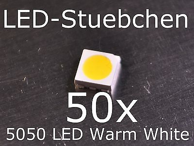 #ad 50x 5050 Warmweiss SMD LED PLCC6 3 Chip Gurtabschnitt EUR 4.90