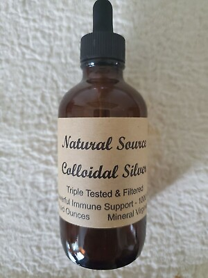 #ad 6 Natural Source Ultra Colloidal Silver 1000 PPM 4oz Glass Dropper Bottles $61.83