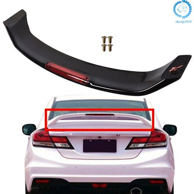 #ad Trunk Spoiler Wing For 2013 2015 Honda Civic 4DR Painted Glossy Black SI Style $63.09