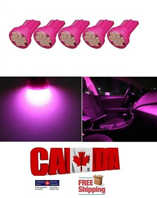 #ad 5x Pink Purple T10 194 168 1W 8SMD 1206 LED Lamp Dome Map Car Light Bulbs C $6.95