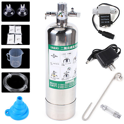 #ad #ad Aquarium CO2 Generator System Kit Stainless Steel Cylinder Carbon Dioxide Plants $76.00
