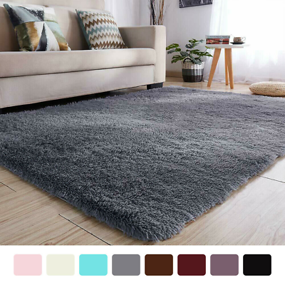 #ad Super Soft Shaggy Rugs Fluffy Carpets For Non Slip Shag Bedside Rug 2 FT x 4 FT $14.50