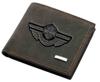 #ad Harley Davidson 100th Anniversary Collectible Classic Black Wallet $39.95