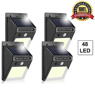 #ad 4x 48 LED Solar Power Wall Light Waterproof Outdoor PIR Motion Sensor Path Lamp $25.99